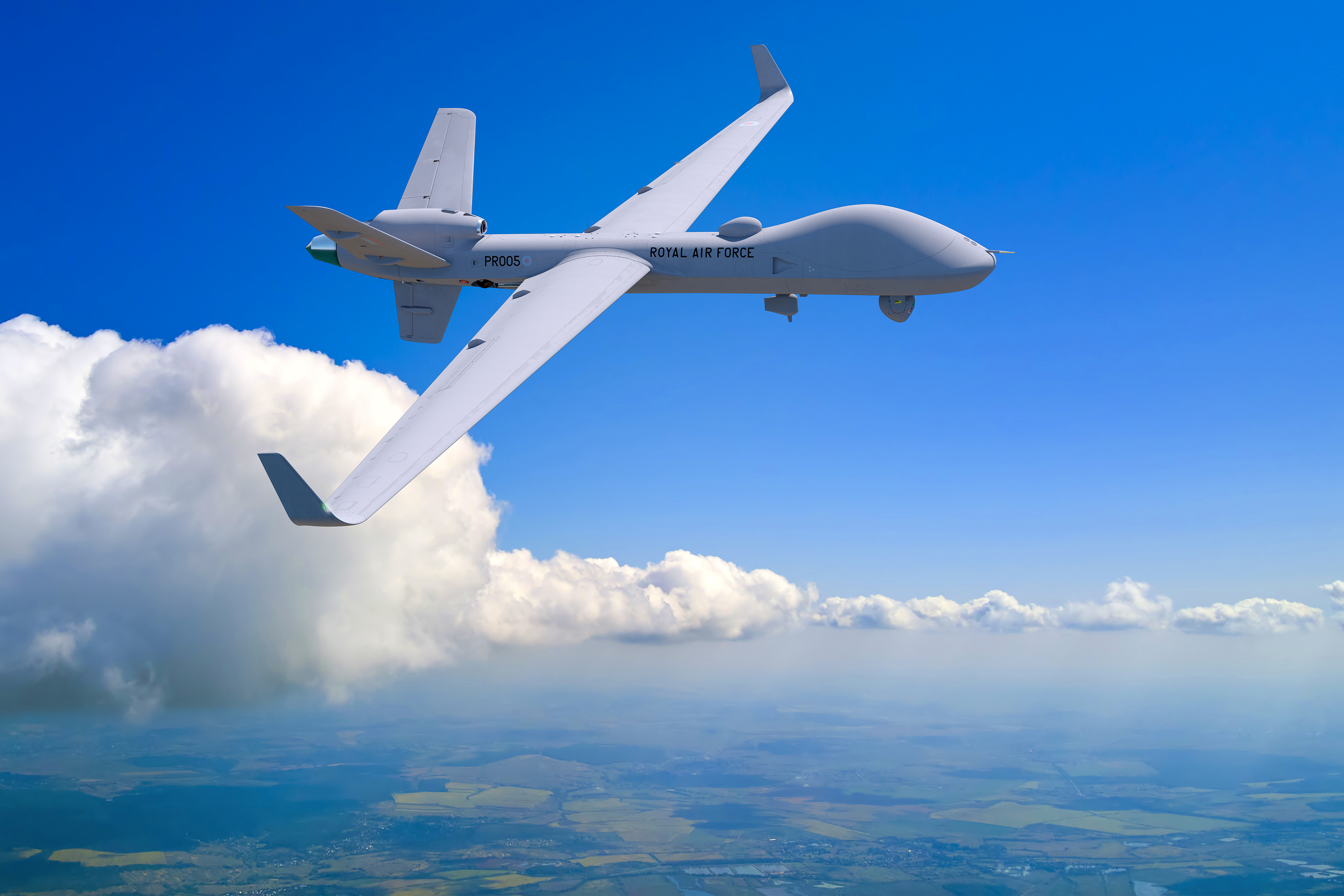 Image shows Protector aircraft in flight.